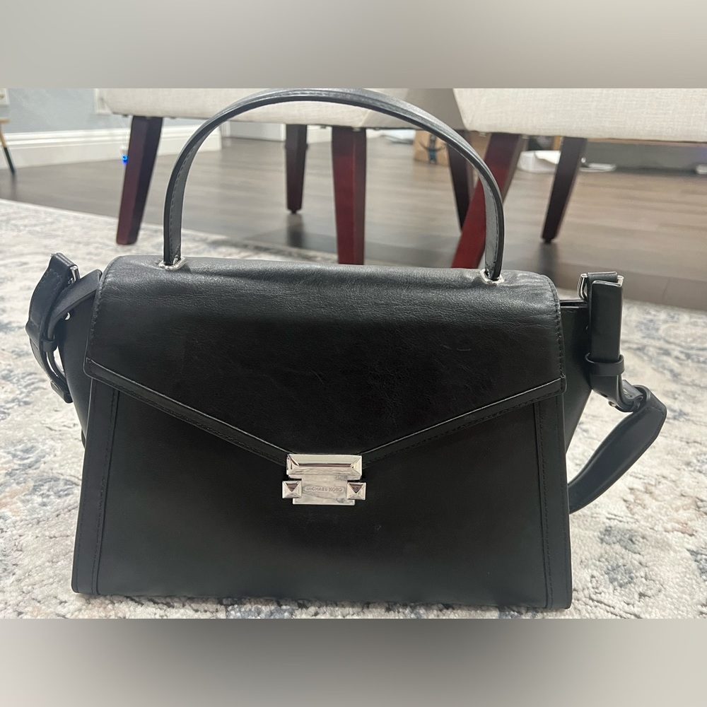 Michael Kors Whitney leather handle bag in Black